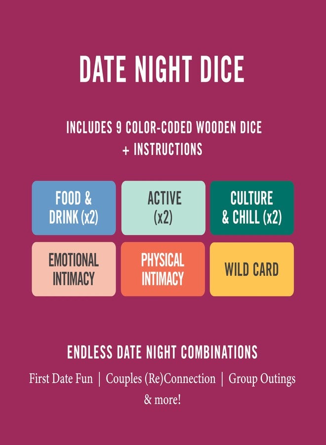 Two Tumbleweeds Date Night Dice by Two Tumbleweeds: Couples Date Idea Generator - Fun Relationship Game for Partners, Romantic Gift for Anniversaries, Valentine’s Day & Relationship Connection - Image 4
